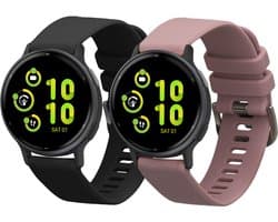 kwmobile 2x horlogebandjes geschikt voor Garmin vivoactive 5 / active 5 bandje - Smartwatch bandjes van TPU - Activity tracker horloge band in zwart / lavendel