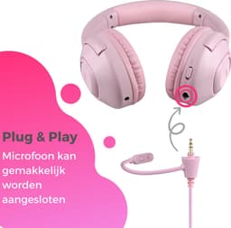 Kinder Gaming Headset met Uitneembare Microfoon - Compatibel met PS4/PS5/Xbox/Nintendo Switch/PC - Fortnite - Roblox - Roze — thumbnail 3