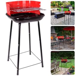 Houtskoolbarbecue - Houtskool BBQ - Barbecue - 41cm - Windscherm - Grillrooster - Vuurschaal 0,7mm - Gewicht 2.8kg - Inclusief EBOOK — thumbnail 1