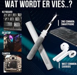 Allernieuwste Apple Airpods Schoonmaakset 3-in-1 Pen - Air Pod Oordopjes Reinigen Schoonmaken - Airpod Reinigingset - Oortjes Ontsmetten - Wit — thumbnail 4