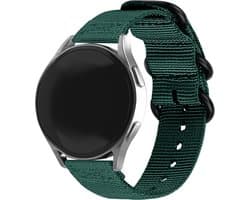 Strap-it Nylon gesp smartwatch bandje - geschikt voor Polar Ignite / Ignite 2 / Ignite 3 / Unite / Pacer - donkergroen