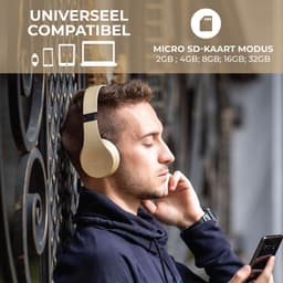 PowerLocus P1 Bluetooth Koptelefoon – Draadloos – Over Ear – Met Microfoon – Inklapbaar - incl. Hoes – Goud — thumbnail 4