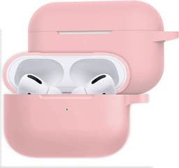 Hoesje Geschikt voor Apple AirPods Pro 2 - Siliconen Hoes met Clip - Silicone Case Cover - Lichtroze — thumbnail 1