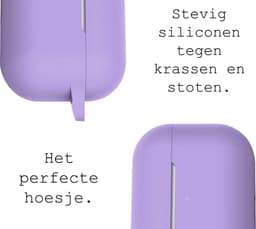 Case - Geschikt voor Apple AirPods Pro 2 - Siliconen Hoes met Clip - Silicone Hoesje Cover - Lila — thumbnail 2