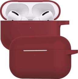 Case - Geschikt voor Apple AirPods Pro 2 - Siliconen Hoes met Clip - Silicone Hoesje Cover - Wijnrood — thumbnail 1