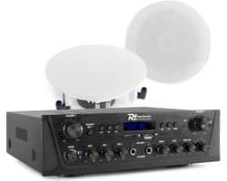 Geluidsinstallatie met Bluetooth - Power Dynamics - PV220BT versterker met 2x ESCS5 plafond speaker