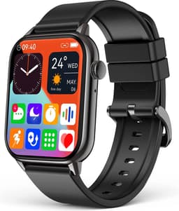 SAMTECH Smartwatch - Heren & Dames – horloge – met HD Touchscreen - Stappenteller, Calorie Teller, Slaap meter – Geschikt voor iOS, Android en meer - Zwart — thumbnail 1