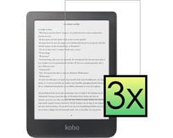 Screenprotector - 3 Stuks - Geschikt voor Kobo Clara HD - Extra Sterk - Beschermglas - Gehard Glas - Tempered Glass - Screen Protector - Bescherm Cover