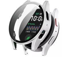 Strap-it Hard case hoesje met screen protector van glas - geschikt voor de Samsung Galaxy Watch 7 - 44mm (zilver)