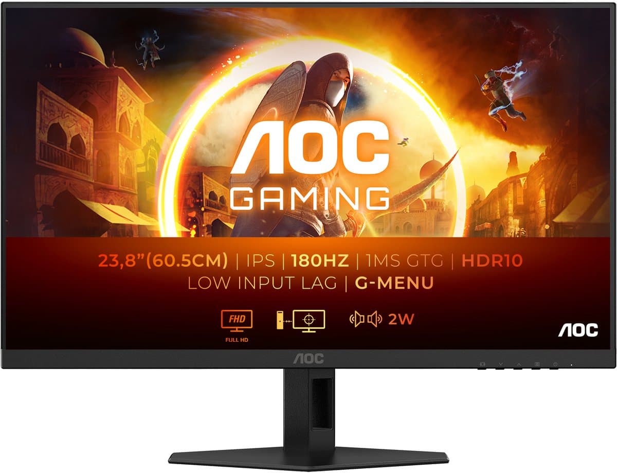 AOC 24G4XE - Full HD Fast IPS Gaming Monitor - 180hz - Speakers - 24 inch — afbeelding 1
