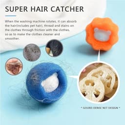 10-pack - Huisdierhaarverwijderaar - Washaarvanger - Huisdierhaarvanger - Wasmachinewasballen (5 blauw + 5 oranje) — thumbnail 4