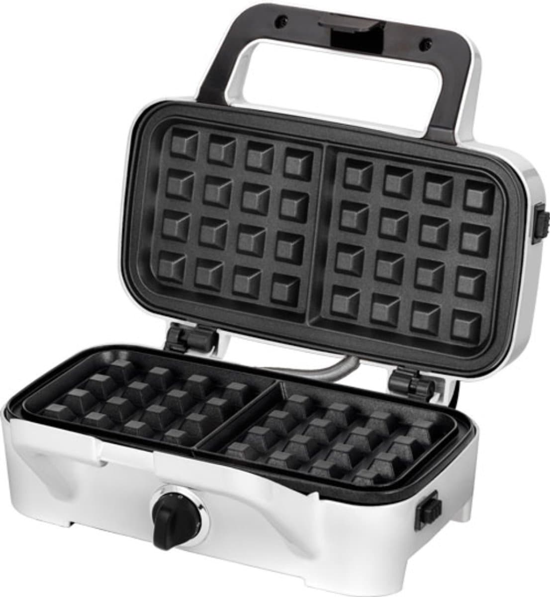 MPM 3-in-1 RVS Tosti-ijzer, Contantgrill en Wafelijzer met Hoog Vermogen (1200W) inclusief Temperatuurregeling Wit — afbeelding 1
