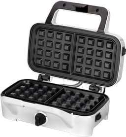 MPM 3-in-1 RVS Tosti-ijzer, Contantgrill en Wafelijzer met Hoog Vermogen (1200W) inclusief Temperatuurregeling Wit — thumbnail 1