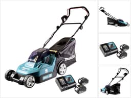 Makita DLM 382 RT2 accu grasmaaier 36 V ( 2x 18 V ) 38 cm 40 l + 2x accu 5.0 Ah + lader — thumbnail 1