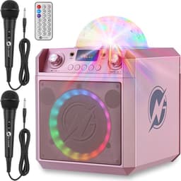 N-GEAR Block Party 602 XL - Karaoke set met 2 Microfoons - Bluetooth speaker draadloos - Partybox met Verlichting - Space Pink — thumbnail 1