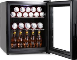 PRIMO PR178BC Drankkoelkast - Minibar - Mini Koelkast - Glazen deur - 46L - D - Zwart — thumbnail 1