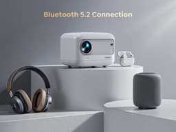 Mini Beamer - Projector - Android - Digitale projector - 5G WiFi - Bluetooth Compatibel met HDMI - Voeding - USB - 20000 Lumen - 300 ± 50% ANSI - 55W - Wit — thumbnail 5