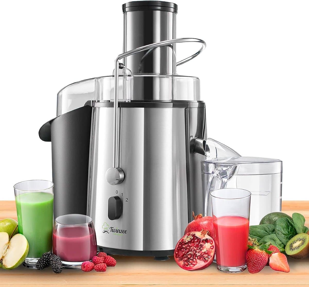 Krachtige Juicer voor Fruit en Groenten – Mixer - 850 W met 2 Snelheden - Ideaal voor Sinaasappels en Citrusvruchten - Brede Opening (75 mm) en Antislip Basis — afbeelding 1