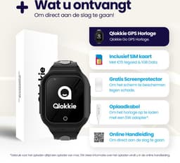 Qlokkie Kiddo GO - GPS horloge kind - Smartwatch kinderen - GPS tracker kind met nauwkeurige locatiebepaling - GPS horloge kind met simkaart - Stel veilige zones in - SOS functie - Whatsapp - Zwart — thumbnail 5