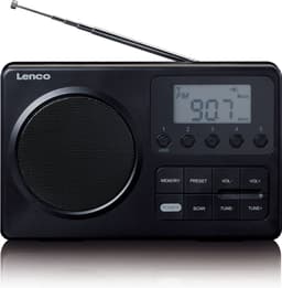 Lenco MPR-035BK Draagbare Radio op Batterijen en Netstroom - Compacte FM Radio met LCD-scherm, 20 Voorkeurzenders en Noodradio Functie - Zwart — thumbnail 3