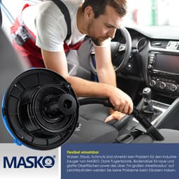 MASKO® industriële stofzuiger nat-droog roestvrij staal 2300W + stopcontact | blaasfunctie | droog en nat zuigen | Push&Clean | industriële stofzuiger met en zonder zak | zakloos - Blauw / Grijs — thumbnail 4