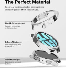 Ringke Slim Hoesje (2-Pack) Geschikt voor Samsung Galaxy Watch 6 40MM - Bumper Case - Lichtgewicht - Transparant Zilver — thumbnail 4