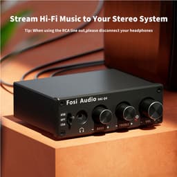 DrPhone FosiAudio Q4 - DAC - Hi-Res - Stereo USB Gaming DAC En Hoofdtelefoonversterker Audio Converter Adapter Voor Thuis/Desktop — thumbnail 2