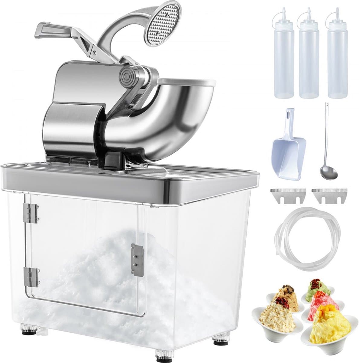 Commerciële Sneeuwkegelmachine Ijsscheerapparaat 180 kg/uur Sneeuwkegelmaker 300W Ijsbreker — afbeelding 1