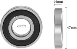 EGoods - Diepe groefkogellagers 6204Rs - 20 x 47 x 14 mm - chroomstaal lagers voor machines - set van 4 — thumbnail 3