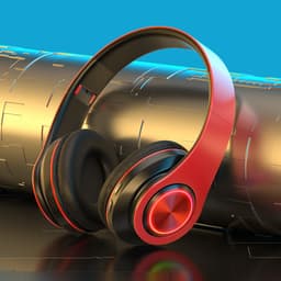 Draadloze Bluetooth-oortjes met gekleurde ledlampjesopvouwbaar, bedrade stereohoofdtelefoon met hoge geluidskwaliteit, geschikt voor klaslokalen/thuiswerkplekken/pc's/mobiele telefoons/kinderen en volwassenen (rood en zwart). — thumbnail 4