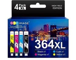 Compatibele Inktcartridges voor 364 364XL - Zwart, Cyaan, Magenta, Geel - 4-Pack