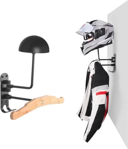 Helmhouder voor motorfiets - Wandmontage van aluminiumlegering - Perfect voor motorhelmen en hoeden — thumbnail 3