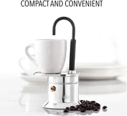 Mocha Pot - Single Spout - 50Ml/1 Cup - Portable Aluminum Espresso Percolator - Italian Coffee Maker Voor Stove Thuis Of Camping — thumbnail 3