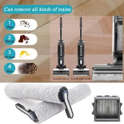 Accessoireset - 5 stuks - geschikt voor Tineco Floor One S5 - FLOOR ONE S5 PRO - S5 PRO 2 - S5 PRO SERIES - IFLOOR 5 BREEZE - accustofzuiger (nat en droog) - Vervangingsonderdelen - Inclusief 2 borstelrollen en 2 HEPA-filters — thumbnail 3