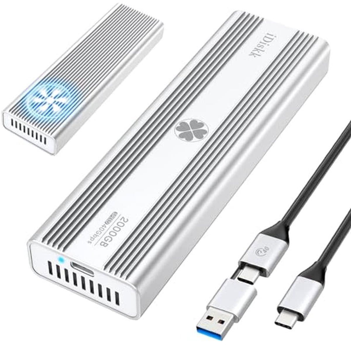 Externe harde schijf NVMe 2 TB - 3000 MB/s, Thunderbolt 3, USB-C, SSD M.2, Geïntegreerde koelventilator — afbeelding 1