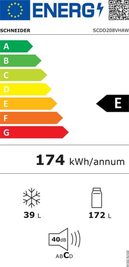 ​SCHNEIDER CONSUMER SCDD208VHAW koel-vriescombinatie Vrijstaand 211 l E Roze — thumbnail 2