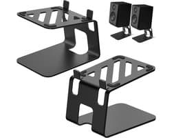 Set van 2 Metalen Speaker Stands met 5° Tilt - Universele Desktop Luidsprekerstandaards Zwart