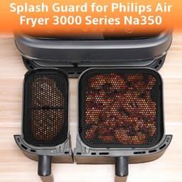 Cosensi - Siliconen spatbescherming accessoires voor Airfryer - 2 stuks in set - Geschikt voor Philips Airfryer 3000 Dual Basket NA350 en 5000 Series - Stoom Airfryer accessoires - Siliconenvorm spatbescherming — thumbnail 4