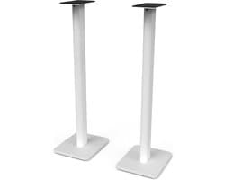 Speaker vloerstandaard 32" voor middelgrote tot grote boekenplank luidsprekers - Stevig staal en schuimrubber - 30° draaibare bovenplaat - Verstopte kabels - Wit - Set van twee