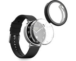 kwmobile 2x smartwatch hoes geschikt voor Xiaomi Watch S4 41mm hoesje - Siliconen sporthorloge cover - Activity tracker case in transparant / zwart