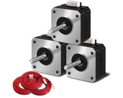 Set van 3x Nema 17 Stappenmotor 42x23mm Pancake Motor 1.8 Graden voor 3D Printer en Extruder