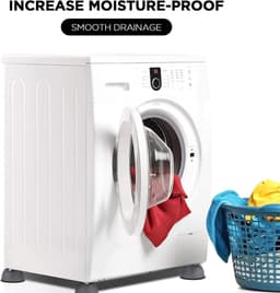 Wasmachine Voetkussens - Trillingsdempers - Anti-vibratie - Verstelbaar - Rubberen Voetkussen - Anti-loop - Voor Wasmachine en Droger - Geschikt voor Alle Modellen - Zwart - Set van 4 stuks — thumbnail 3