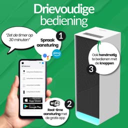 LivingSmart™ LSL200S Luchtreiniger / Air Purifier – HEPA H13 + Koolstoffilter – 230 m³/u – Tot 45 m² – Verwijdert Fijnstof & Geuren — thumbnail 7