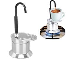 Hob Single Spout Espresso Maker - Single Tube Moka Pot 1 Cup 50ML - Aluminium Koffie Maker voor Buitenfeesten en Reizen