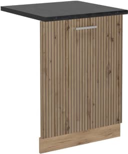 Elegante inbouw vaatwasser frontdeur in Artisan eik, 60 cm, AP antraciet — thumbnail 1