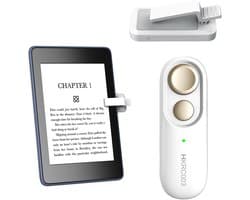 Afstandsbediening, geschikt voor Kindle Paperwhite, Colorsoft, Oasis, Scribe, iPad, tablets en e-readers, draagbare afstandsbediening, radiofrequentie-afstandsbediening, kan automatisch pagina's omslaan, pagina-omslagapparaat, witte uitvoering 3