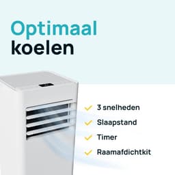 MOA Mobiele Airco - 7.000 BTU - 3-in-1 - Met Afstandbediening - Tot 22m² - Airconditioner met Ontvochtigingsfunctie - Raamafdichtingskit - Wit — thumbnail 4
