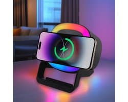 Dimbare Bluetooth-luidspreker met nachtlampje en draadloze oplader - Multifunctioneel design voor thuis en onderweg