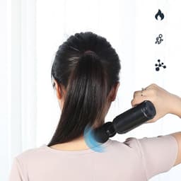 Massage gun - massagepistool - fascia gun - mini spiermassage apparaat - diepe spiermassage - 6 standen - 25W - 2200-4000 rpm - USB Type-C oplaadbaar - 4 massagekoppen - matcha groen — thumbnail 3