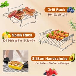 Accessoires Gescht voor Ninja Foodi Max Dual Zone AF400EU 9,5L/Foodi Flexdrawer AF500EU 10,4L, Siliconen Ovenschalen met Deksel Herbruikbare Siliconenvorm Accessoires voor Andere Dual Zone Airfryer — thumbnail 7
